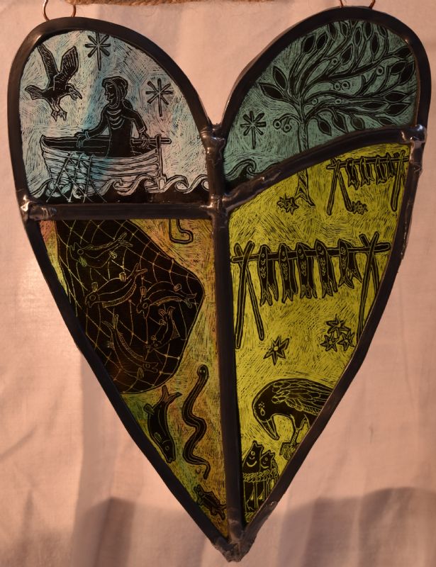 Norwegian heart Claire Cornish Cockle Bay Glass